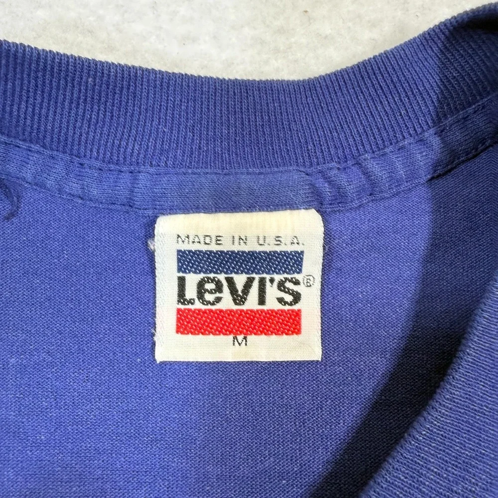 Levis Shirt Men's M Blue USA Made Iron‎ Horse 1984 Triathlon Long Sleeve Cal